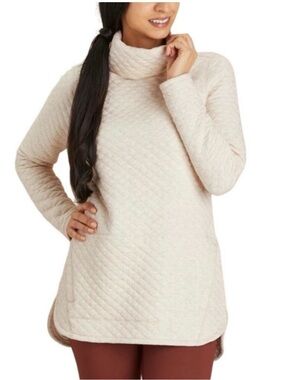 Duluth Trading Co | Plum Quilted Cowl Neck Sweater Tunic | Size S